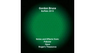 Buffalo 2015 Lecture Notes by Gordon Bruce