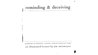 Reminding & Deceiving by Jim Steinmeyer