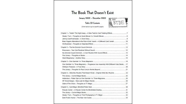 Tbtde The Book That Doesn'T Exist by Gregg Webb Tbtde The Book That Doesn'T Exist by Gregg Webb