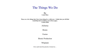 The Thing We Do by Lonnie Dilan