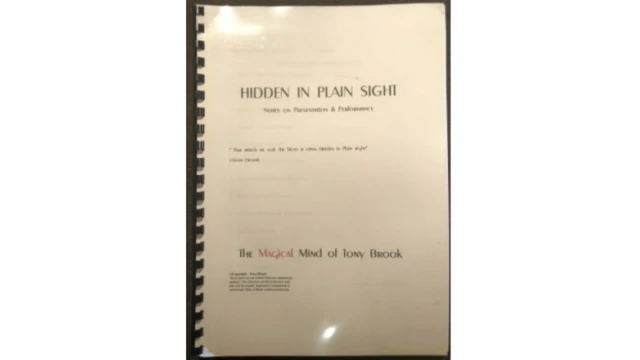 Hidden In Plain Sight by Tony Brook