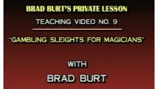 Gambling Sleights for Magicians by Brad Burt